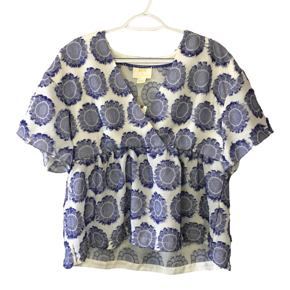 Maeve Tops - NEW Maeve Anthropologie Women's Surplice V-Neck Blouse Size Medium MSRP $118